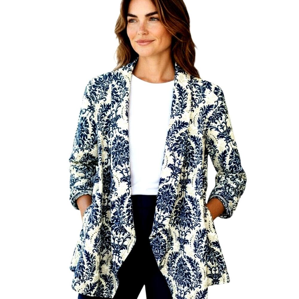 Shein XL Women's Blazer Blue Suit Coat Misses Size 14 16 Jacket Extra Large